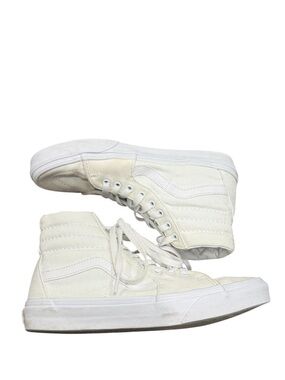 Vans High Top White Canvas Sneakers 8.5 Women